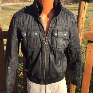 Zara Man Mens Black Bomber Jacket Size Large